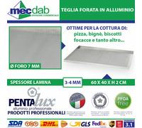 Teglia Micro Forata In Alluminio Rettangolare Professionale Per Focacce e Dolci