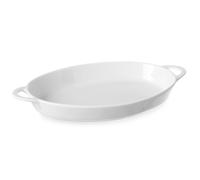 Teglia ovale con manici 270x180x40mm in porcellana bianca - Hendi 784020