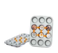 Teglia per 12 muffin di Ø5 cm in acciaio antiaderente