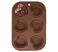 Teglia per 6 muffin, cupcake, muffin, in silicone, marrone, SILLINIE ORION 15174