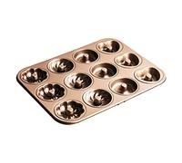 Ponixa Teglia Antiaderente Stampo da Forno in Acciaio al Carbonio (12 Cavity Teglie per Ciambelle)