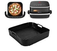 Teglia per Friggitrice ad Aria Moulinex Easy Fry XL Surface, Teglie Silicone Accessori Airfryer per Moulinex AL4018, Stampi in Silicone Nero Riutilizzabile Air Fryer per Tefal Easy Fry XL Surface