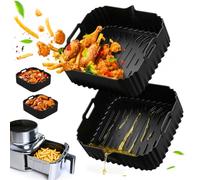 Teglia per Friggitrice ad Aria per COSORI Turbo Blaze 6L/6,2L e Iconic 6,2L | Stampo Silicone per Friggitrice ad Aria, Accessori Air Fryer, per Russell Hobbs XXL 8L (27170-56), Riutilizzabile Contenitori