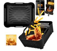 Teglia per Friggitrice ad Aria per Philips 4000 Series 10L, Airfryer Stampo in Silicone per Cosori 8,5L, Ninja AF400EU SL400EU e Friggitrice ad Aria a Doppia Zona da 8,5L-10L