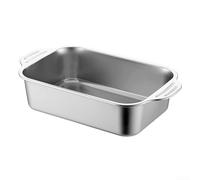 Teglia per lasagne in acciaio inox commerciale, profonda 46 cm, con coperchio, teglia resistente per forno fino a 260 °C (45)