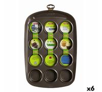 Teglia per Muffin Pyrex Asimetria Nero 38 x 25 x 5 cm [6 Unità]