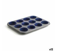 Teglia per Muffin Quid Sweet Grey Nero 36 x 17 x 3 cm [12 Unità]