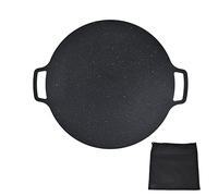 Teglia per pizza con manici, padella per barbecue coreana, piastra rotonda in ghisa, piastra antiaderente per grigliare la pancia di maiale, frittelle, torte di riso fritto, costolette, carne(30CM)