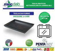 Teglia Per Pizza Rettangolare In Lamiera Blu Pentalux Varie Dimensioni