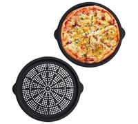 Teglia Per Pizza Rotonda | 2 Pezzi Antiaderente Sicuro per Lavastoviglie Silicone per Cucina 40 cm - Vassoi Per Per Il Forno - Per Barbecue All'Aperto Picnic E Cottura Al Forno