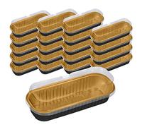 Teglia per torta con coperchio, 20 padelle in alluminio con coperchio, 200 ml, pirottini rettangolari riutilizzabili con rivestimento antiaderente, cucchiaio, muffin, padella per brownie