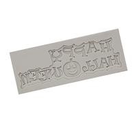 Teglia per torta in silicone per Halloween, con scritta "Happy Halloween", color cioccolato e grigio, motivo ananas (B, taglia unica)