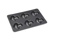 Teglia quadrata da 6 cavità for pane tostato, in carbonio, con coperchio, for dolci, madeleine, muffin, dessert e utensili forno(Mushroom pan)