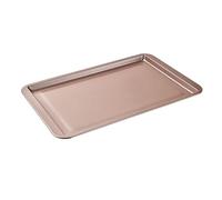 Teglia rettangolare antiaderente in acciaio al carbonio for forno for biscotti, pizza, arrosti, muffin, pane(Rose L)