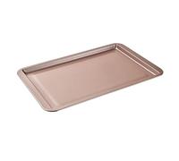 Teglia rettangolare antiaderente in lamiera d'acciaio, adatta for biscotti, torte, pizza, arrosti, muffin, pane, teglia da forno(Rose L)