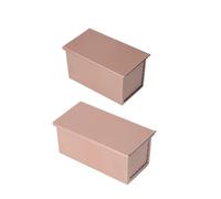 Teglia rettangolare for plumcake con coperchio, teglia antiaderente for cuocere il pane, scatola for toast in acciaio ondulato stampo(Rose S Rose L)