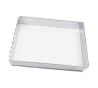 Teglia rettangolare regolabile in ghisa color argento con trasparente per