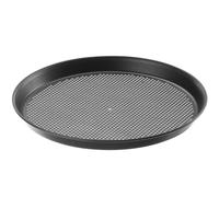 HENDI Teglia per pizza, forata, teglia da forno, rotonda, ideale per una cottura uniforme della pizza, ø400x(H)25 mm, acciaio al carbonio ricoperto di ossido di ferro