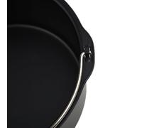 Teglia rotonda per stampo da 15,2 cm per cestello friggitrice ad aria, vassoio in acciaio al carbonio non rivestito con manico per una facile maneggevolezza (15,2 cm)