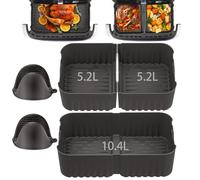 Teglia Silicone Friggitrice ad Aria per Ninja 10.4l AF500EU, Accessories Air Fryer per Ninja Foodi FlexDrawer 10.4L, Riutilizzabile Contenitori per Friggitr