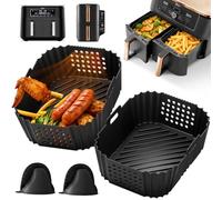 Teglia Silicone Friggitrice ad Aria per Ninja Foodi Max 9.5L AF400EU/ 7.6L AF300EU, Accessories Air Fryer per Ninja Double Stack xl 9.5L SL400EU, Riutilizzabile Contenitori per Friggitrice ad Aria