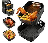 Teglia Silicone Friggitrice ad Aria per Philips Doppio cestello 10l, Accessories Air Fryer per Philips serie 4000 NA460/00, Riutilizzabile Contenitori per Friggitrice ad Aria
