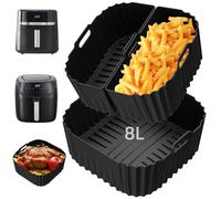 Teglia Silicone per Russell Hobbs Friggitrice ad Aria XXL 8L / 8,3L, 3PCS