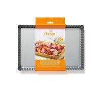 Teglia stampo CROSTATA con foro mobile - 32 x 22cm - in ACCIAIO antiaderente