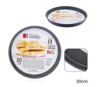 TEGLIA STAMPO TORTIERA FOCACCIA TONDA ANTIADERENTE ANTIGRAFFIO DA FORNO Ø22-26-2