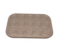 Teglia Superiore per Muffin, Macaron, Teglia Antiaderente, Teglia per Muffin, Teglia per Muffin, Teglia in Acciaio Al Carbonio per Forno, Oro (15 buche)