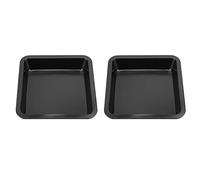 Teglie da forno per torte, tortiera a forma quadrata antiaderenti universali 22x22x4, 6 cm 2 pezzi per cucina domestica(Nero TG01#A)