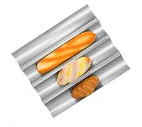 Teglie forate per baguette, teglia in acciaio inossidabile per baguette francesi Pane Pane italiano Accessori da cucina(4-ROW)