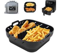 Teglie per Friggitrice ad Aria per Ninja Speedi 5.7L, Accessori per COSORI 5.5L, Silicone per Instant Vortex 5.7L/Tefal Air Fryer (Nero)