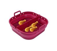 Teglie per friggitrici ad aria, Cesto rettangolare resistente al calore | Teglie riutilizzabili - Teglia friggitrice ad aria sicura con bordo più alto per friggitrice ad aria microonde