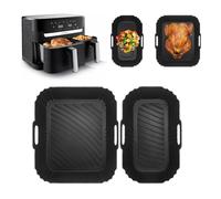 Teglie Silicone per Philips Dual Basket Airfryer serie 3000/serie 5000, Tefal 5,2/3,1 L Dual Easy Fry, Teglie Silicone per Friggitrice ad Aria riutilizzabile per friggitrice Philips NA350/00 NA550/00
