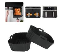 Teglie Silicone per Russell Hobbs Friggitrice ad Aria Doppio cestello 9L, Teglie Silicone per Friggitrice ad Aria riutilizzabile per COSORI Air Fryer 8,5L & Russell Hobbs 4,5L*2