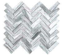 Tegola mosaico ceramica aspetto pietra spina di pesce grigio 24-SO32_f |10foglie