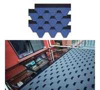 Tegole bituminose a doppio strato da 100x32 cm, tegole adesive impermeabili, per la riparazione di tegole di case, capannoni, decorazioni, ristrutturazione di tetti e balconi(Blue,210pcs)