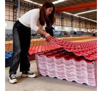 tegole Lastre per coperture ondulate versatili per capannoni di stoccaggio all'aperto, pannello per tetto in plastica leggero resistente agli urti(Red,WxL 41 2/7'' x 60 3/5'')