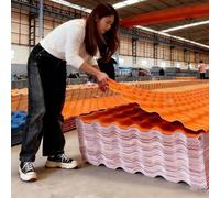 tegole Lastre per coperture ondulate versatili per capannoni di stoccaggio all'aperto, pannello per tetto in plastica leggero resistente agli urti(Orange,WxL 41 2/7'' x 86 3/5'')