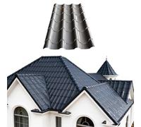 Tegole metalliche in asfalto, tegole architettoniche in alluminio al 99%, tegole in asfalto, pannelli di copertura resistenti per tetti architettonici, residenziali(Black 76.5x30cm,10pcs)