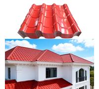 Tegole metalliche in asfalto, tegole architettoniche in alluminio al 99%, tegole in asfalto, pannelli di copertura resistenti per tetti architettonici, residenziali(Red 76.5x30cm,10pcs)