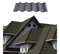 Tegole metalliche per coperture in asfalto, tegole architettoniche con base in acciaio, per soffitti ad alta resistenza, per coperture, per tetti di case/ville/giardini(Black,10pcs)