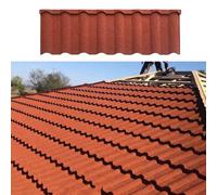Tegole metalliche per coperture, Pannelli architettonici termoriflettenti, Pannelli isolanti per soffitti ad alta resistenza, Lastre ondulate zincate per ville e giardini - Rosso(A,10pcs)
