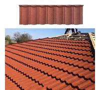 Tegole metalliche per coperture, Pannelli architettonici termoriflettenti, Pannelli isolanti per soffitti ad alta resistenza, Lastre ondulate zincate per ville e giardini - Rosso(B,30pcs)