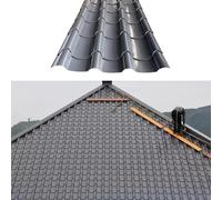 Tegole metalliche per tetti di case, pannelli per tetti in alluminio resistenti, tegole ondulate nere per tetti di ville, case, gazebo, capanni e ripostigli esterni(10pcs,76.5x50cm)