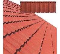 Tegole Metalliche per Tetti Residenziali - 52,7 x 16,5 Pollici - Tegole Architettoniche Robuste e Pannelli Coibentati per Coperture, per Tetti di Case, Ville e Giardini(Red,10pcs)