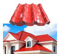 Tegole metalliche per tetti, tegole in alluminio per asfalto per riparazioni di tegole di capannoni, grandi pannelli ondulati impermeabili per tetti, tegole per garage(Red 76.5x30cm,10pcs)
