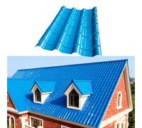 Tegole metalliche per tetti, tegole in alluminio per asfalto per riparazioni di tegole di capannoni, grandi pannelli ondulati impermeabili per tetti, tegole per garage(Blue 76.5x30cm,10pcs)