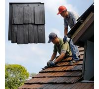 tegole Nuove tegole e Cotto per tetti spioventi per esterni, Coppi per tetti in legno composito per grandi aree, riparazione e decorazione(Deep Gray,45pack)